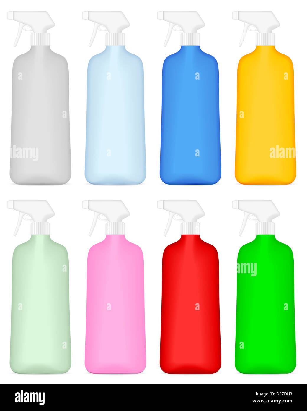 Cleaning spray bottle set on a white background. Vector illustration ...