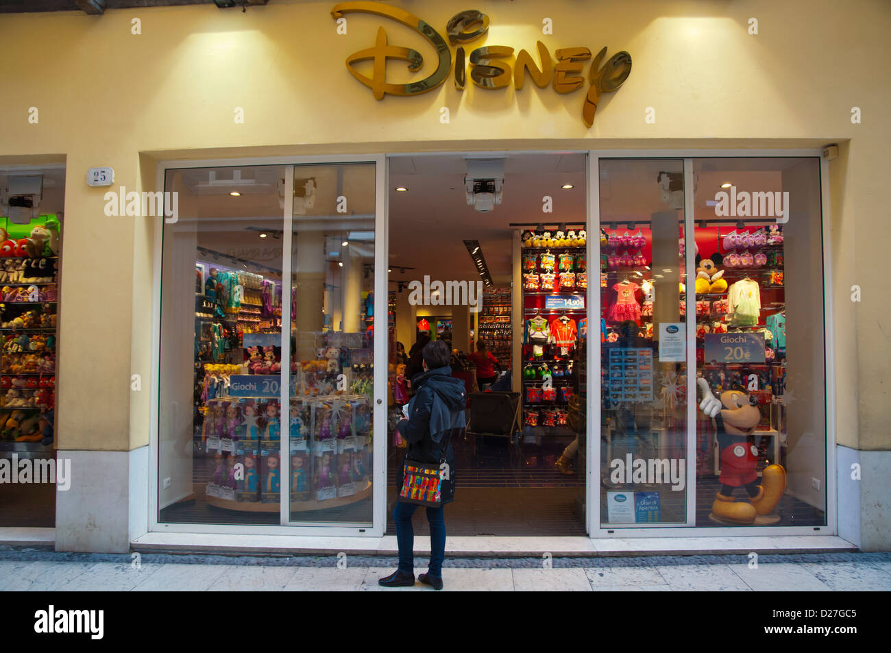 Disney store along via Mazzini street Verona city the Veneto region northern Italy Europe Stock Photo