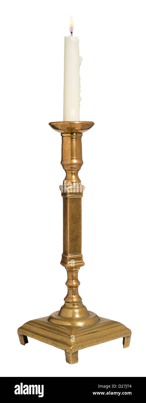 Antique brass candlestick Stock Photo Alamy