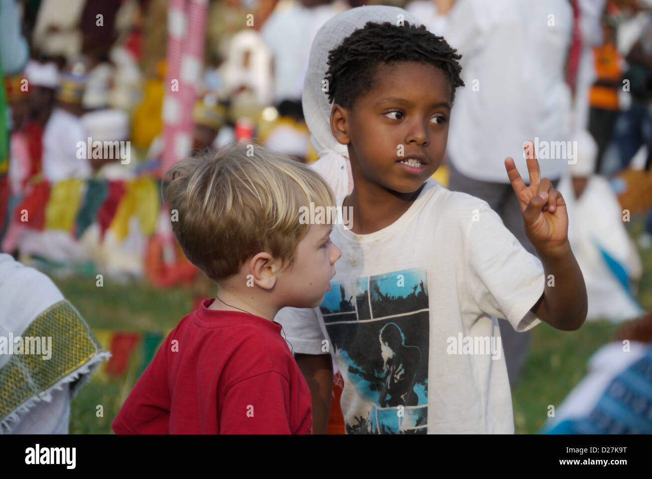 Meskal Eve celebration at Bahar Dar Stock Photo - Alamy