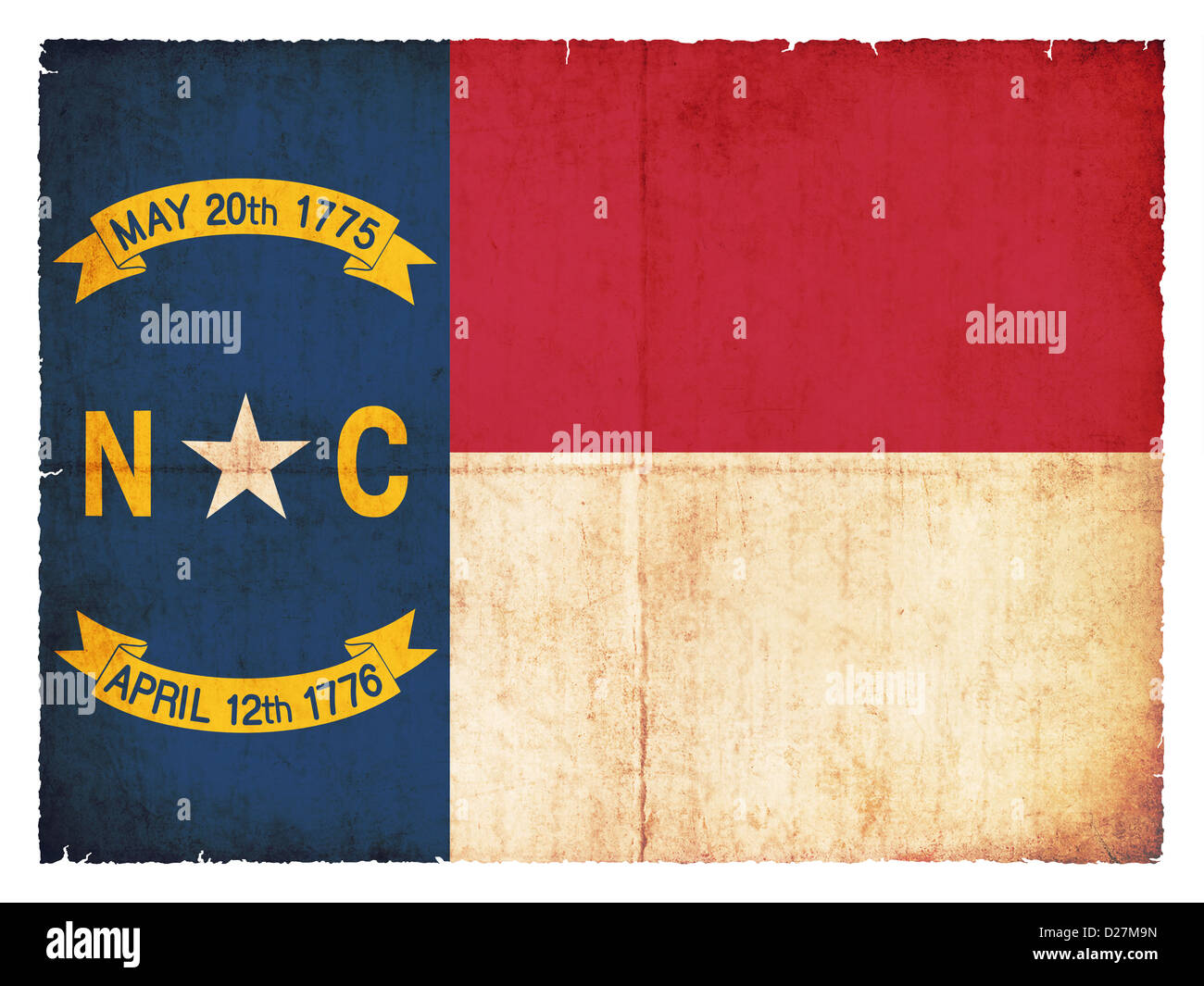 Flag of the US state North Carolina created in grunge style Stock Photo ...