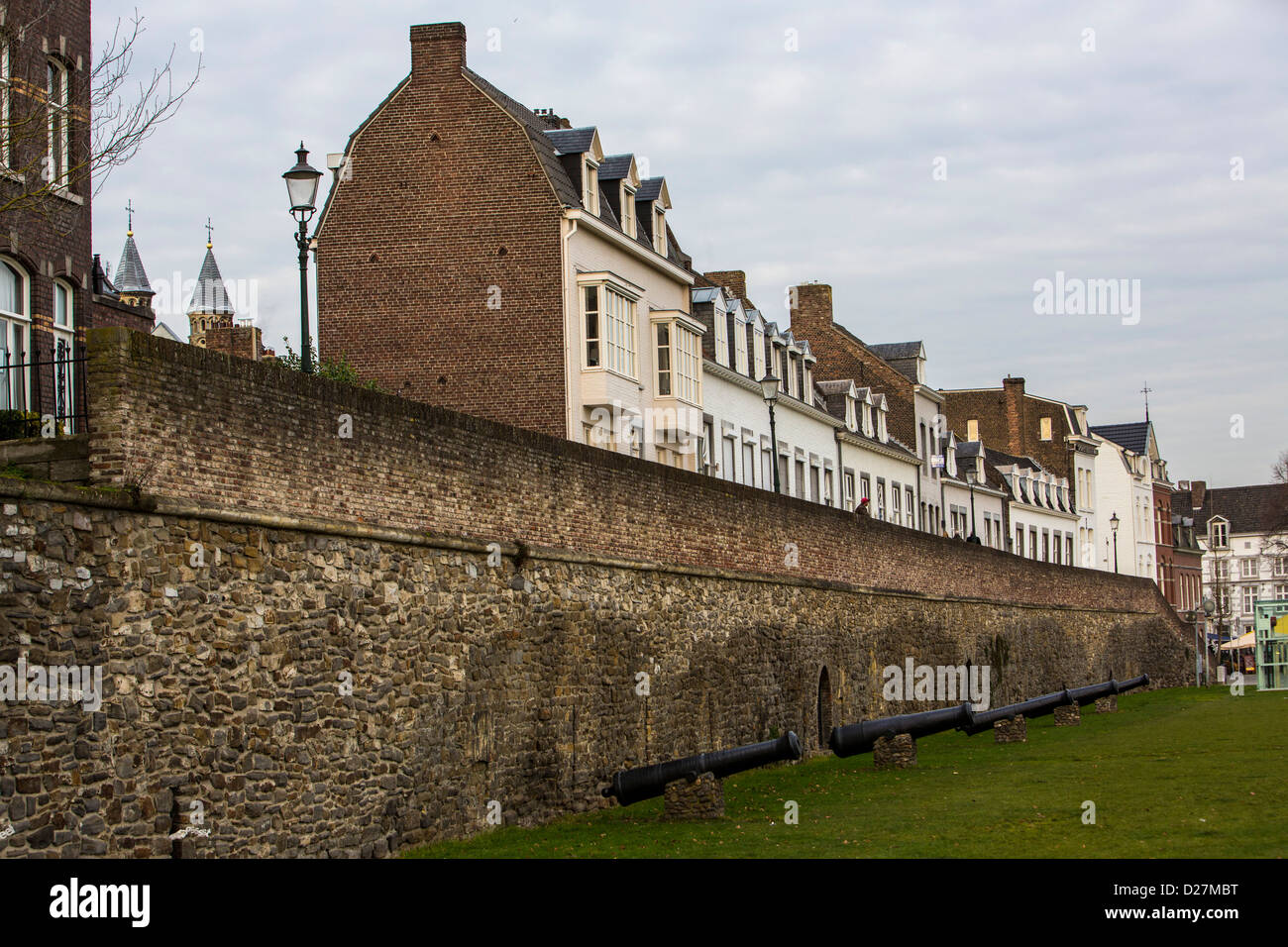 Historic city walls, old town Maastricht, Netherlands