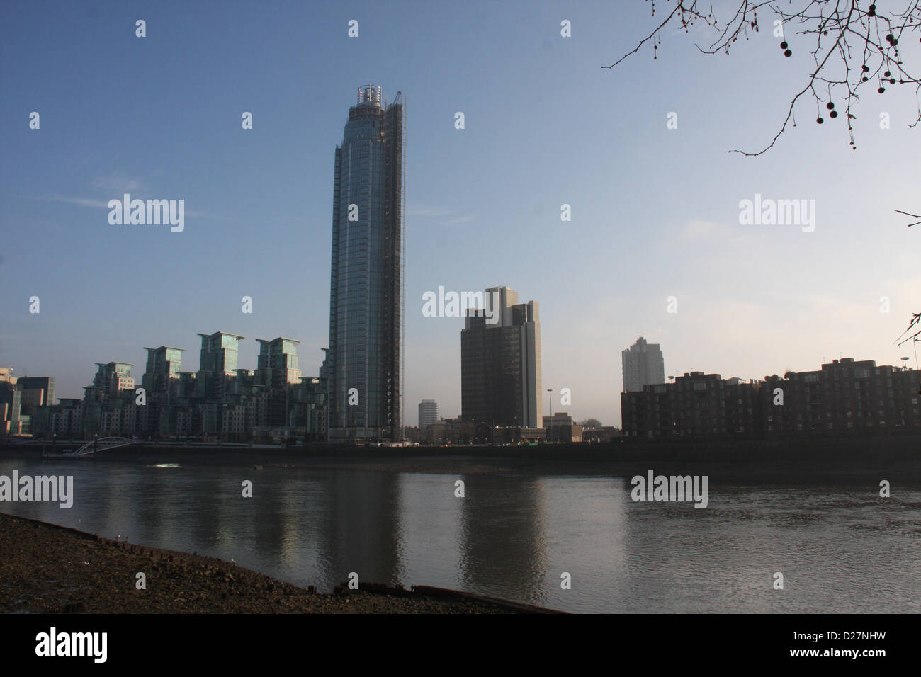 St Georges Wharf, Vauxhall, London UK  16th January 2013. A comparative view of the sky line around St.Georges Wharf, Vauxhall.  Credit:  Bruce Bennett / Alamy Live News Stock Photo