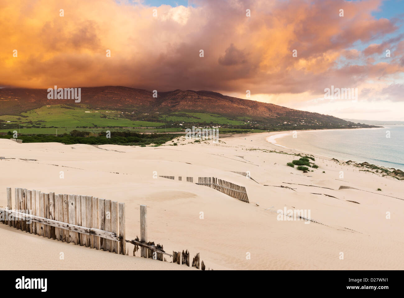 Sand dune. Punta Paloma, Tarifa, Costa de la Luz, Cadiz, Andalusia, Spain, Europe. Stock Photo