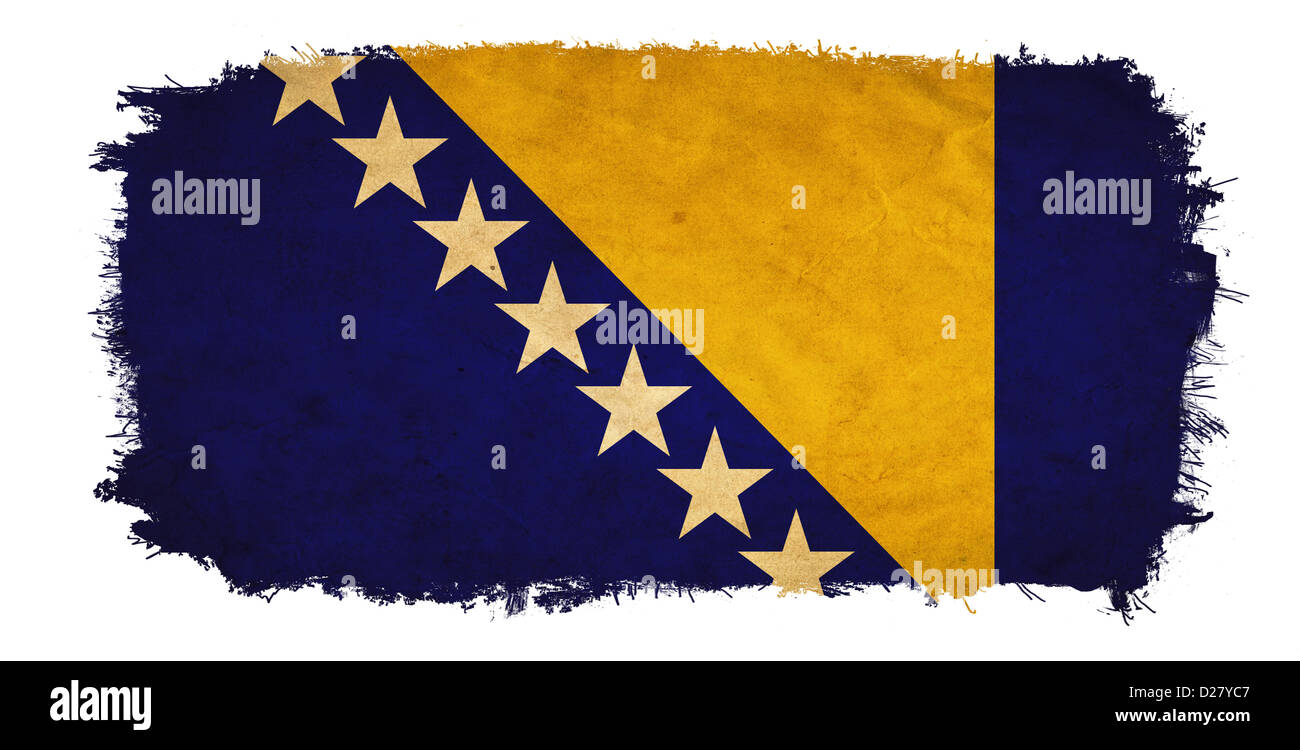 Bosnia and Herzegovina grunge flag Stock Photo - Alamy