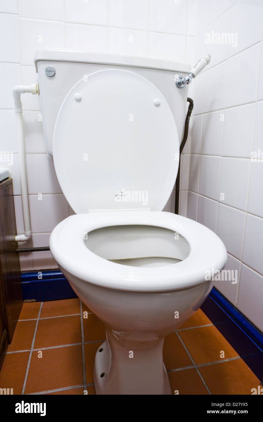 Toilet, seat down. Stock Photo