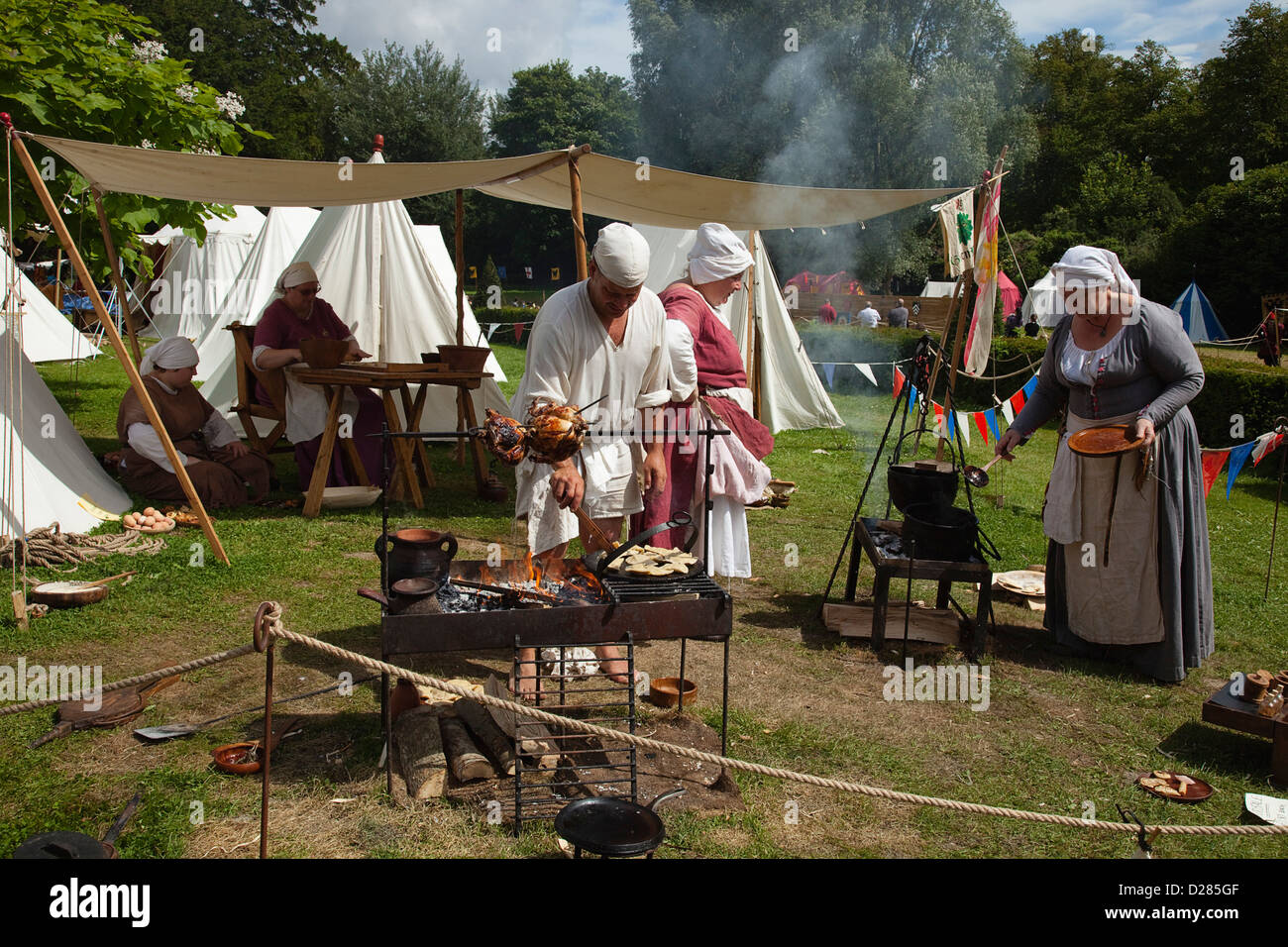 England, West Sussex, Arundel, Jousting festival in the grounds of Arundel Castle. Stock Photo
