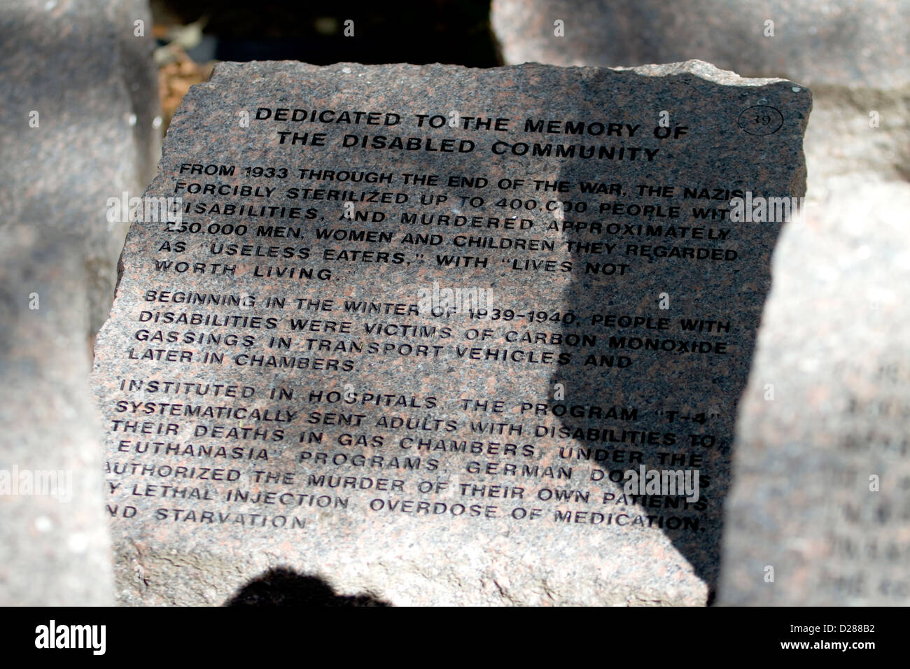 Headstone/gravestone at Holocaust Memorial in Sheepshead Bay, Brooklyn, dedicated to the memory