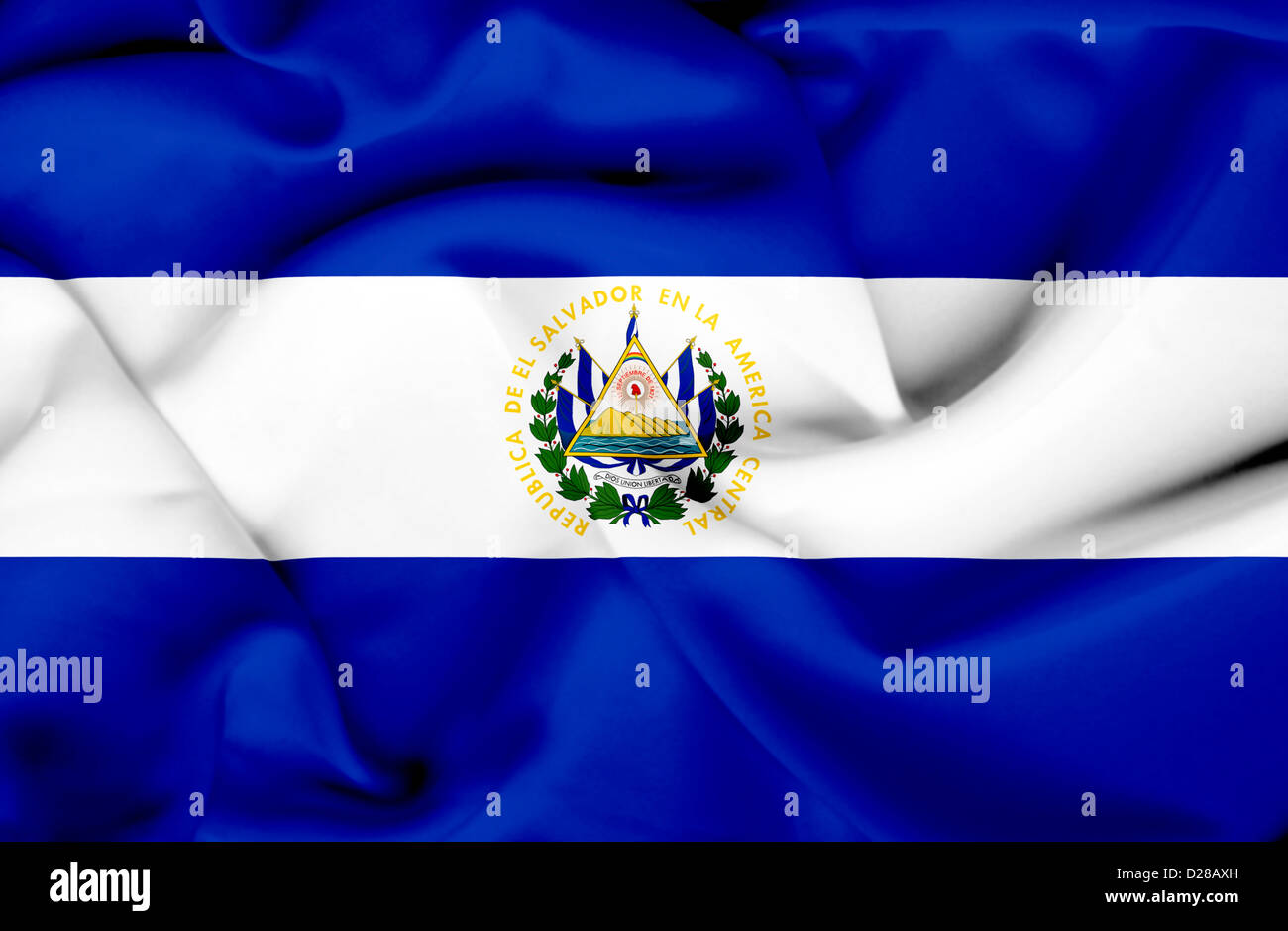 El Salvador waving flag Stock Photo - Alamy