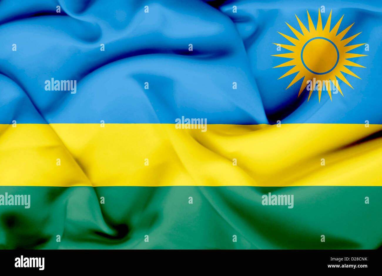 Rwanda flag waving effect hi-res stock photography and images - Alamy