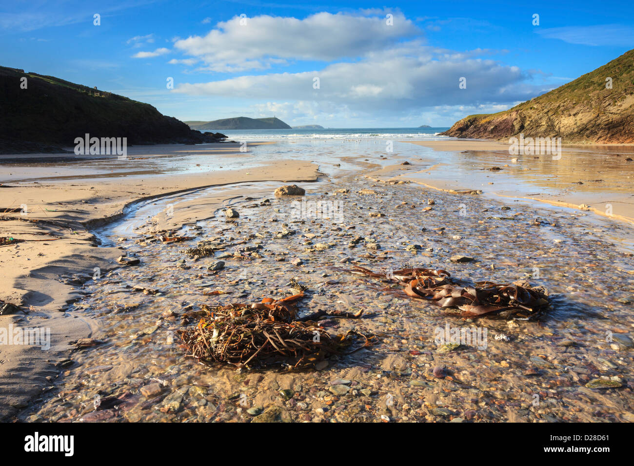 Pentireglaze Haven beach at Polzeath in North Cornwall Stock Photo