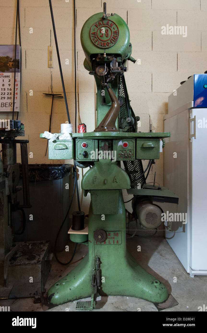 Sewing machine for stitching shoe uppers to their soles Stock Photo Alamy