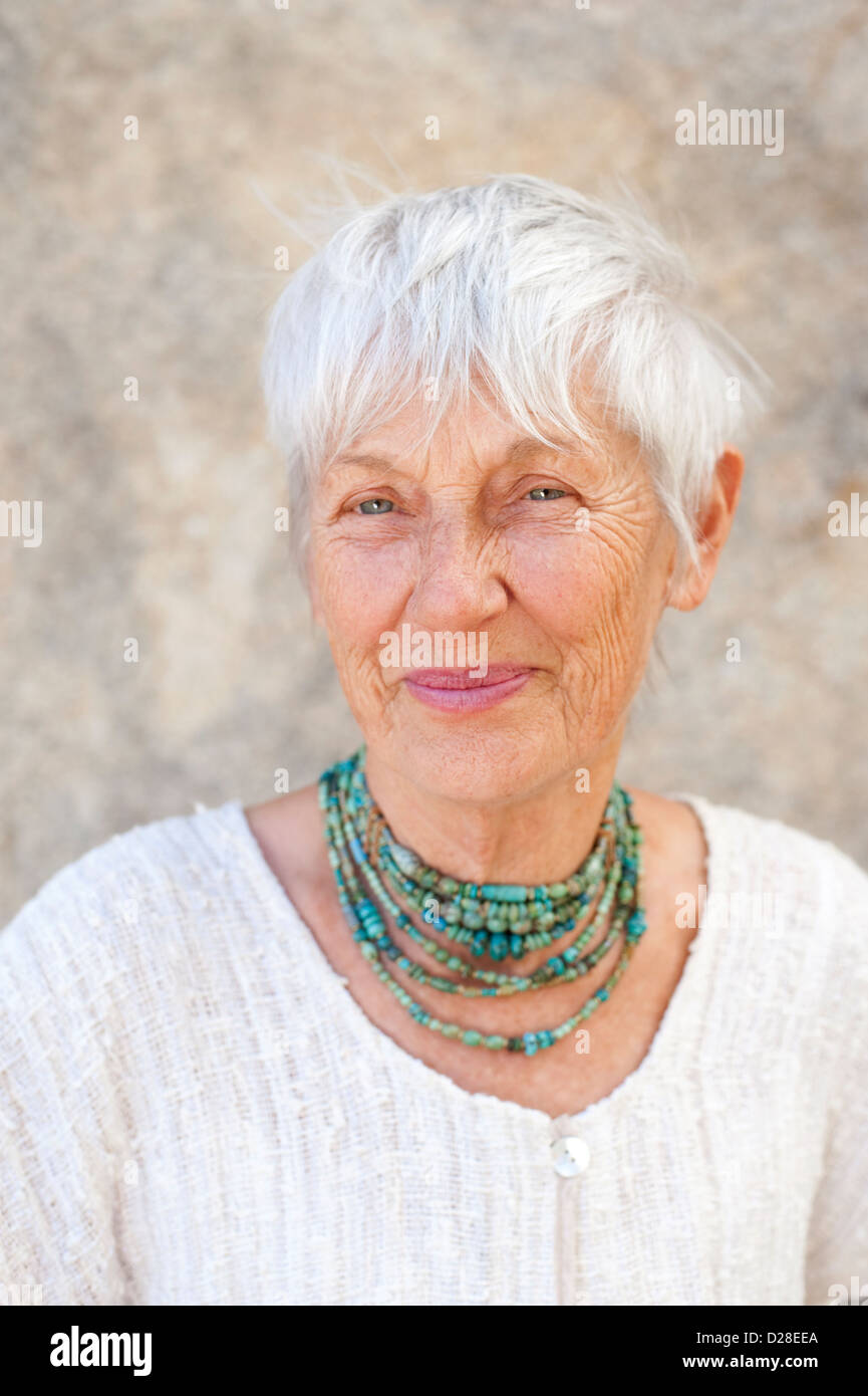 Old lady wearing jewelry hi-res stock photography and images - Alamy