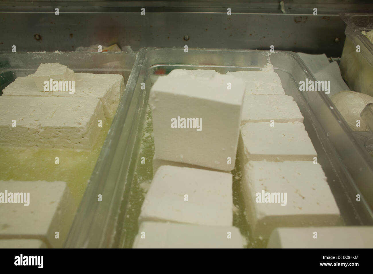 The refrigerated case in a Middle Eastern deli in Watertown