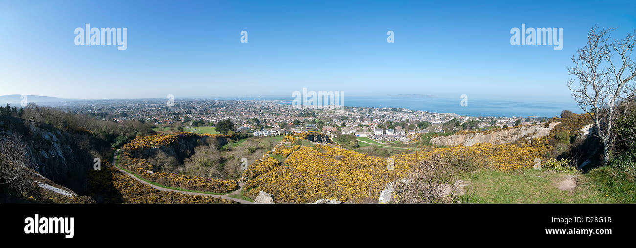 Panoramic view of Dublin bay from Killiney hill, Ireland Stock Photo