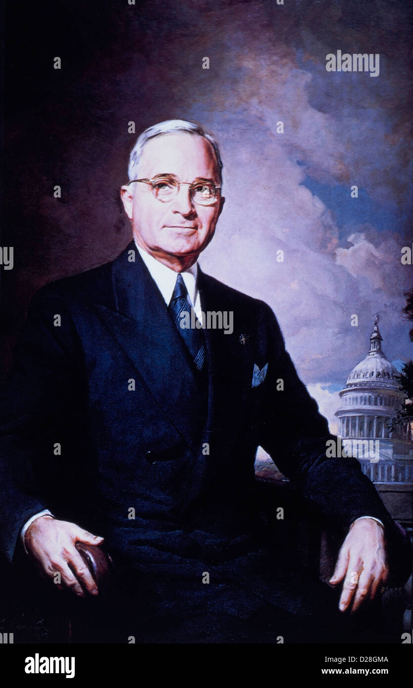 Harry S. Truman (1884-1972), 33rd President of the United States of America, Official White House Portrait, 1945 Stock Photo