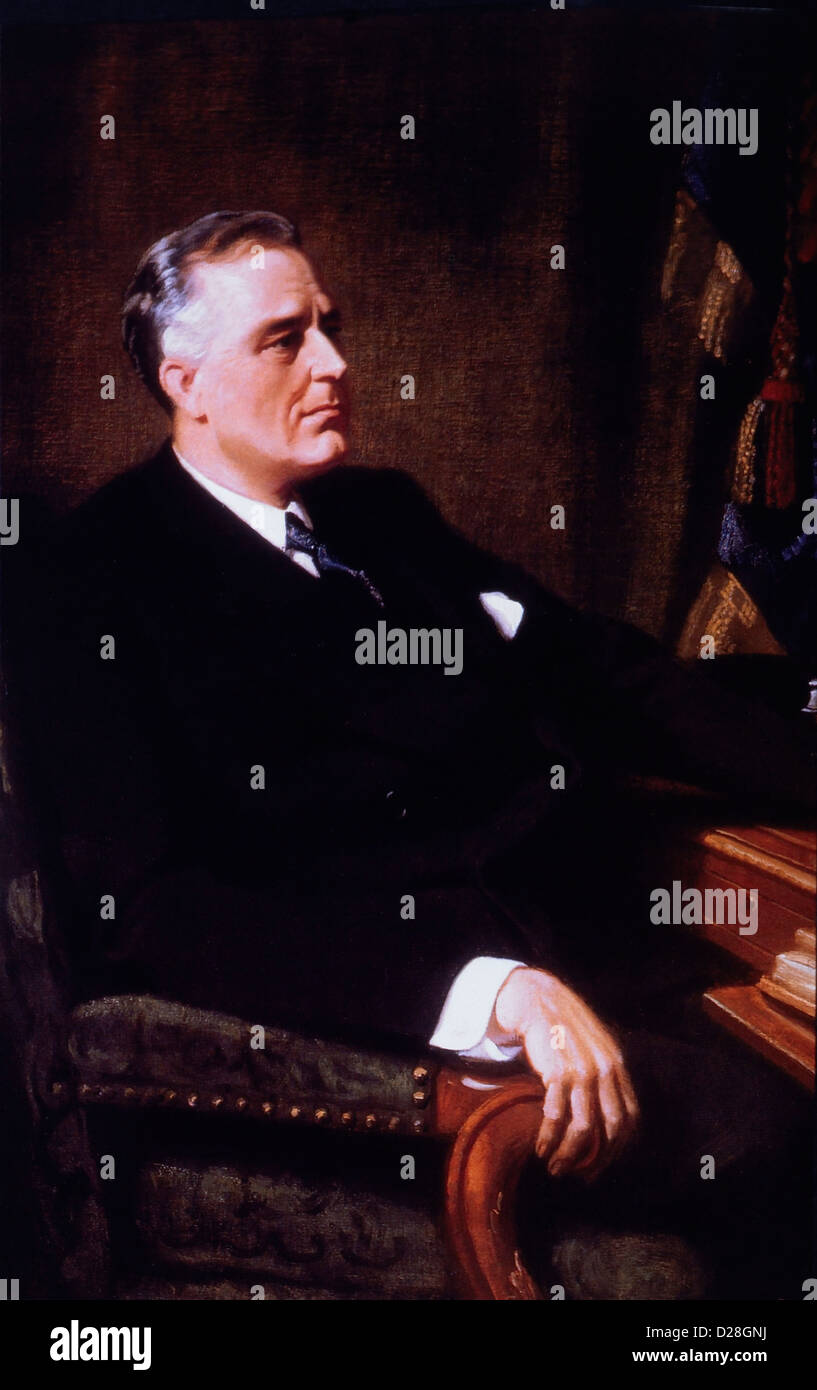 Franklin Delano Roosevelt (1882-1945), 32nd President of the United States of America, Official White House Portrait, 1933 Stock Photo