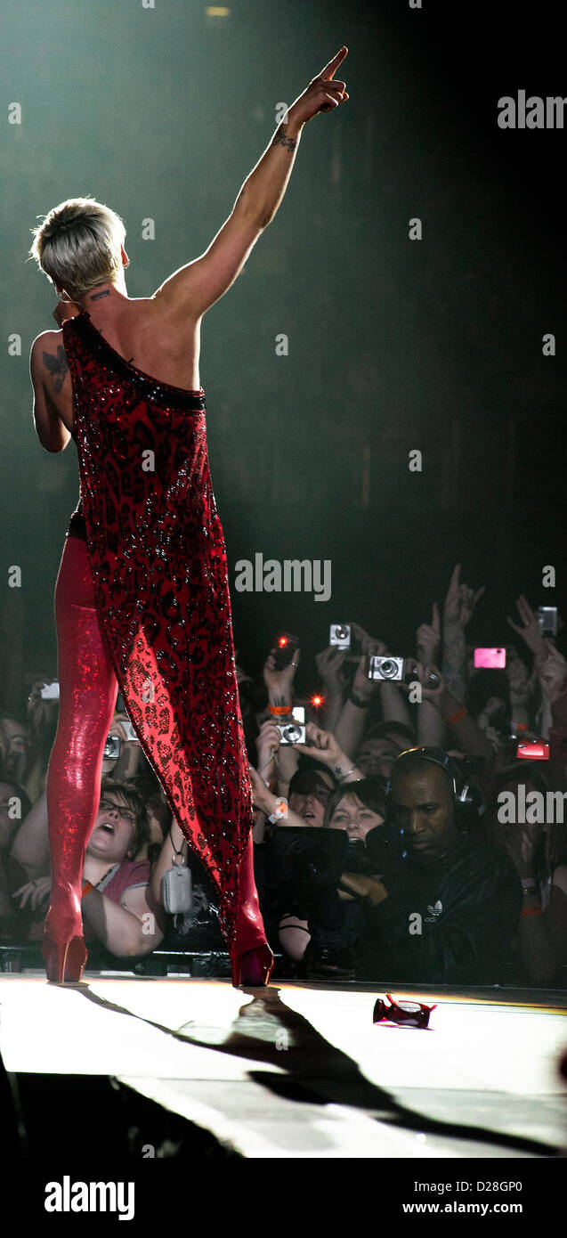 Pink plays O2 Arena on 01/05/2009 at O2 Arena, London. Persons pictured ...