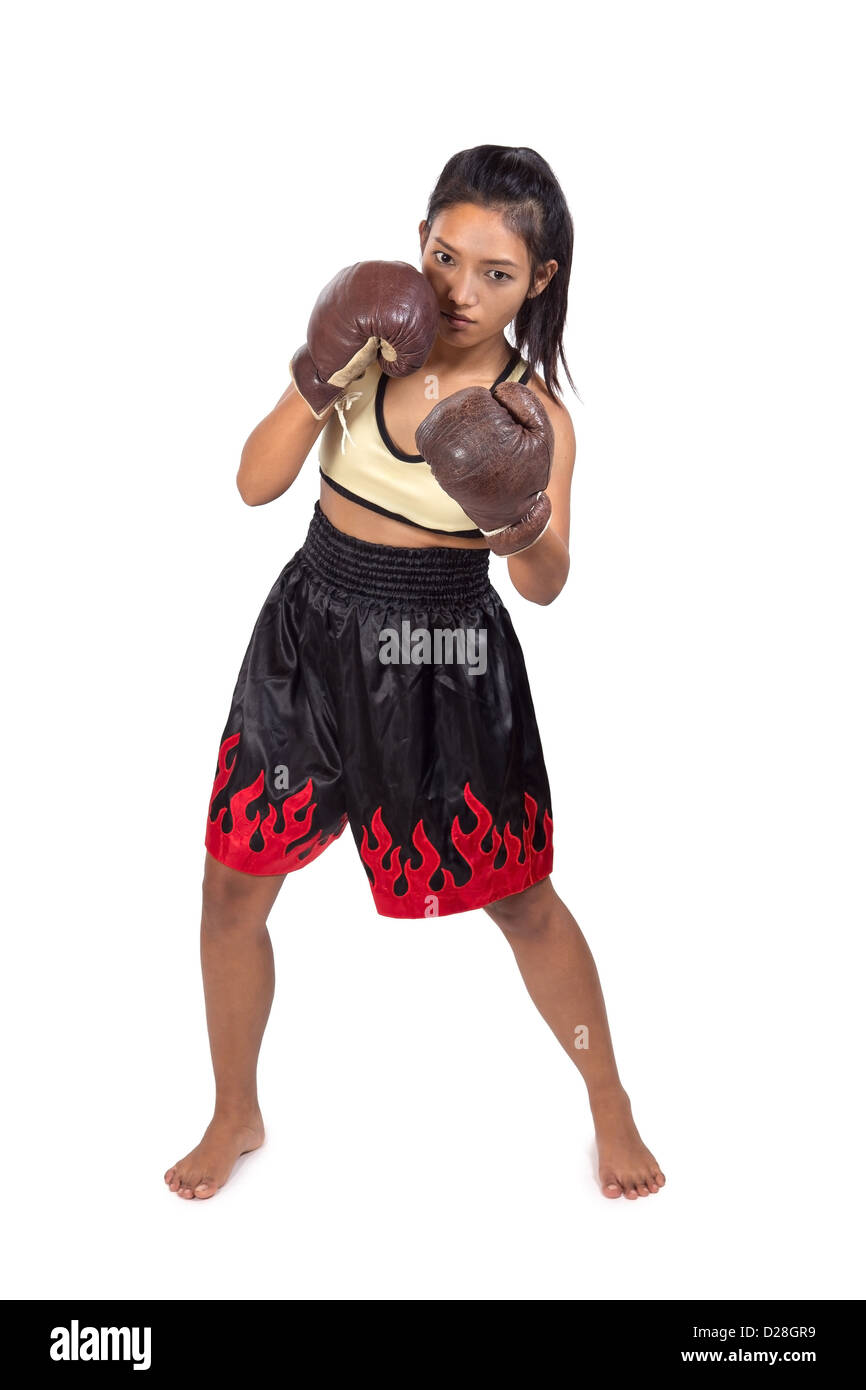 Muay thai fighter posing hi-res stock photography and images