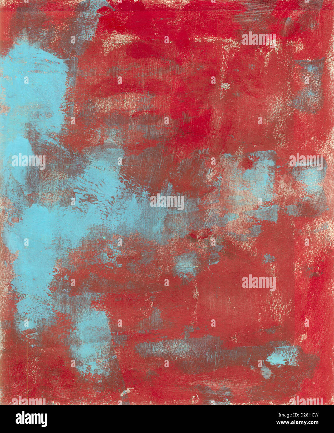 Abstract painting with red with cyan Stock Photo Alamy