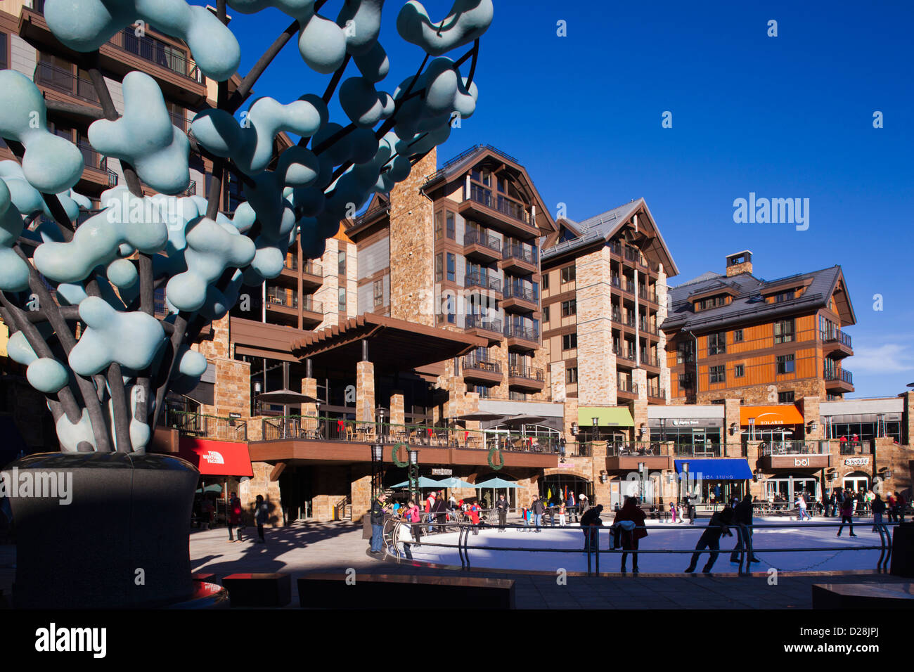 USA, Colorado, Vail, Vail Village Ice Rink at The Lionshead Complex