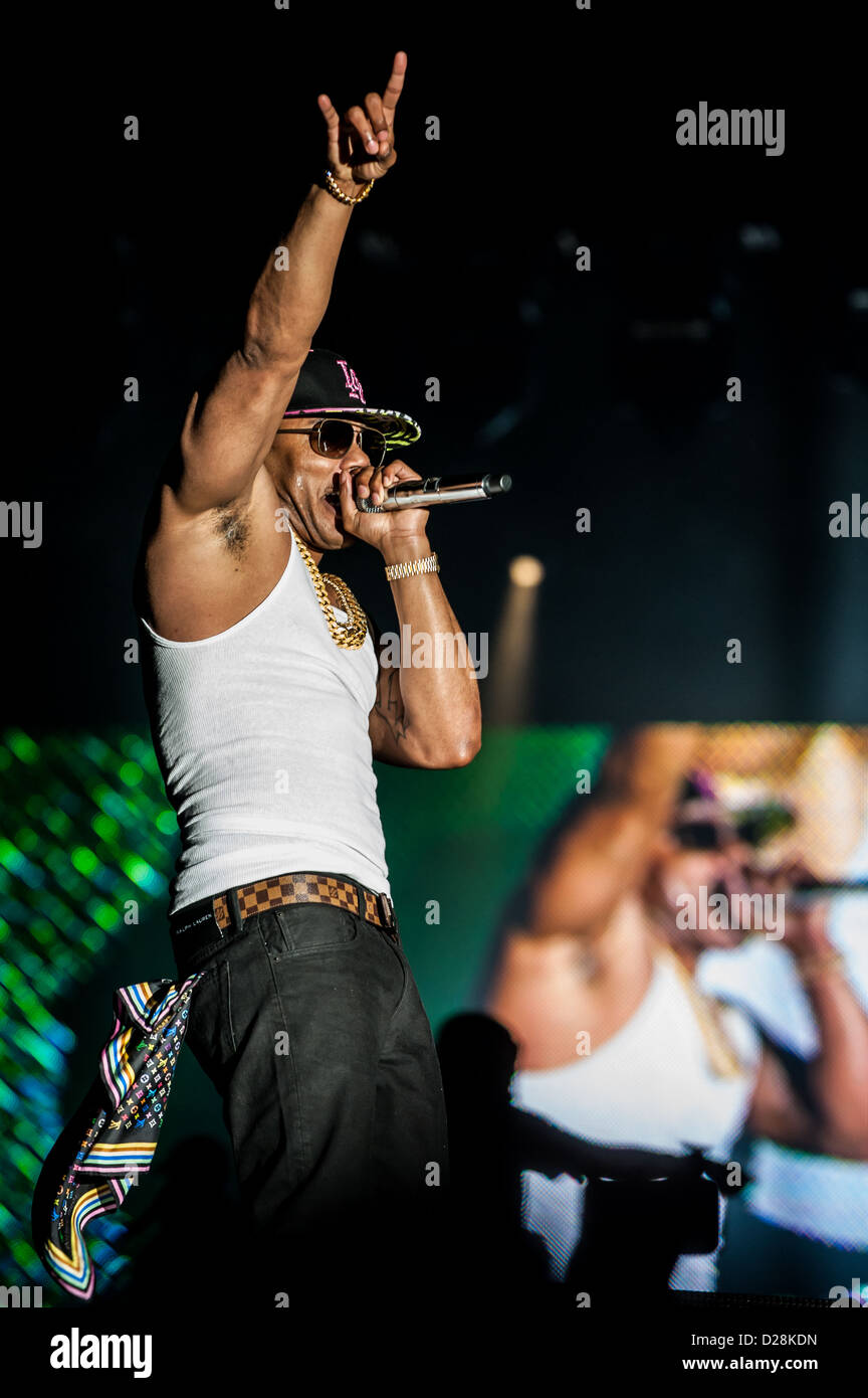 Rapper Nelly performs at the "COTA Club" in Austin Convention Center on November 17th, 2012 Stock Photo