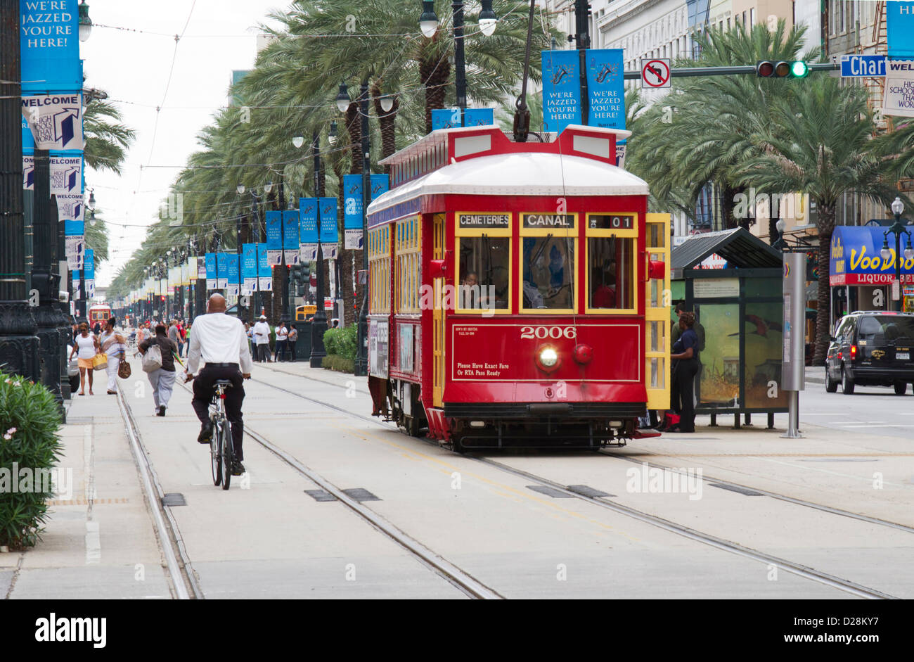 LA, New Orleans, Canal Street trolley Stock Photo Alamy
