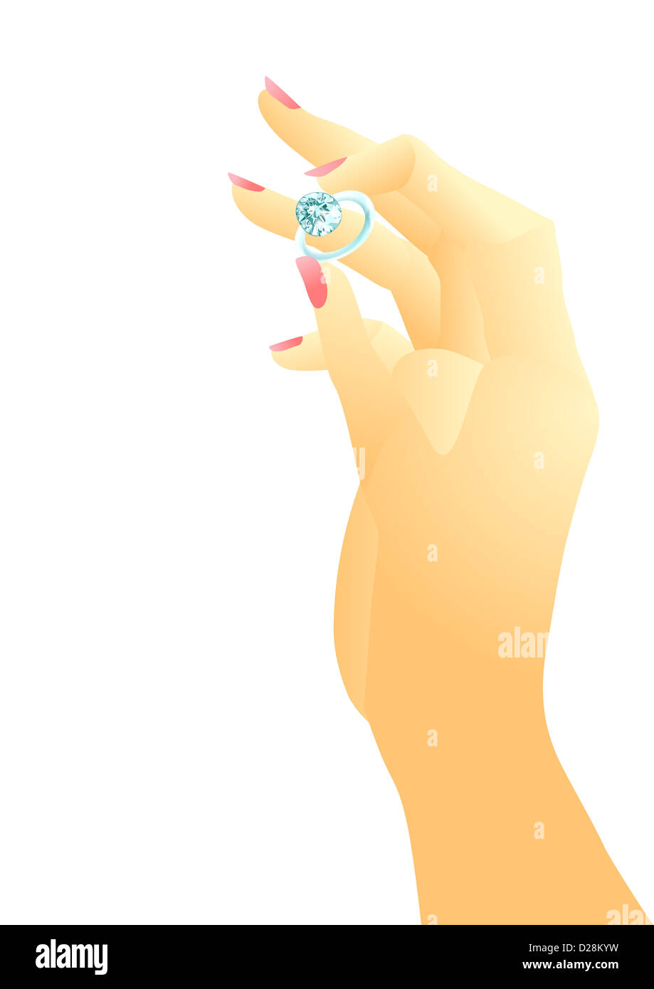 woman’s hand and a ring with a stone Stock Photo - Alamy