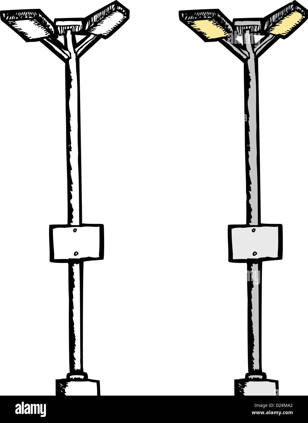 Tall parking lot lamp post over white background Stock Photo Alamy