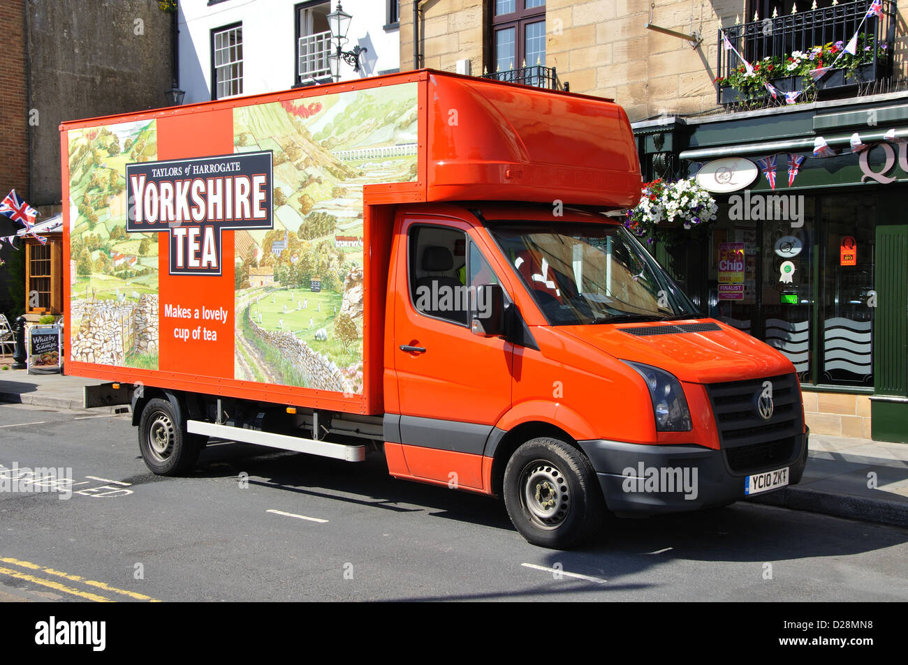 Yorkshire Tea delivery van, Whitby, North Yorkshire, England, UK Stock Photo