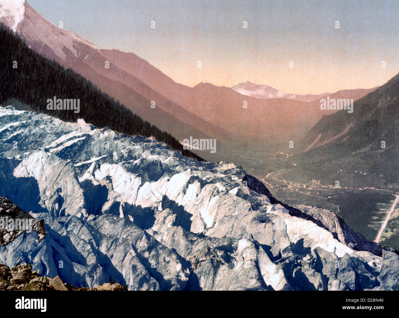 Carte Stéréo Vintage France - Traversée De La Mer De Glace à Chamonix - Circa 1900