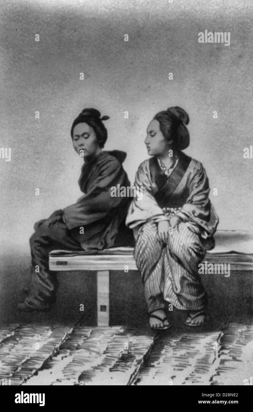 Japanese women, Simoda, Japan, circa 1853 Stock Photo