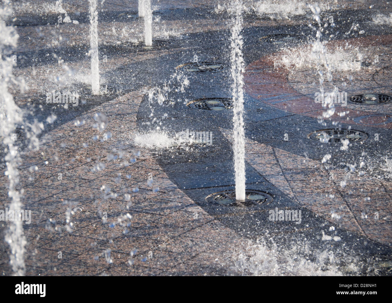 Liz Carpenter Fountain Water Jet Spray - Butler Park Austin, Texas Stock Photo