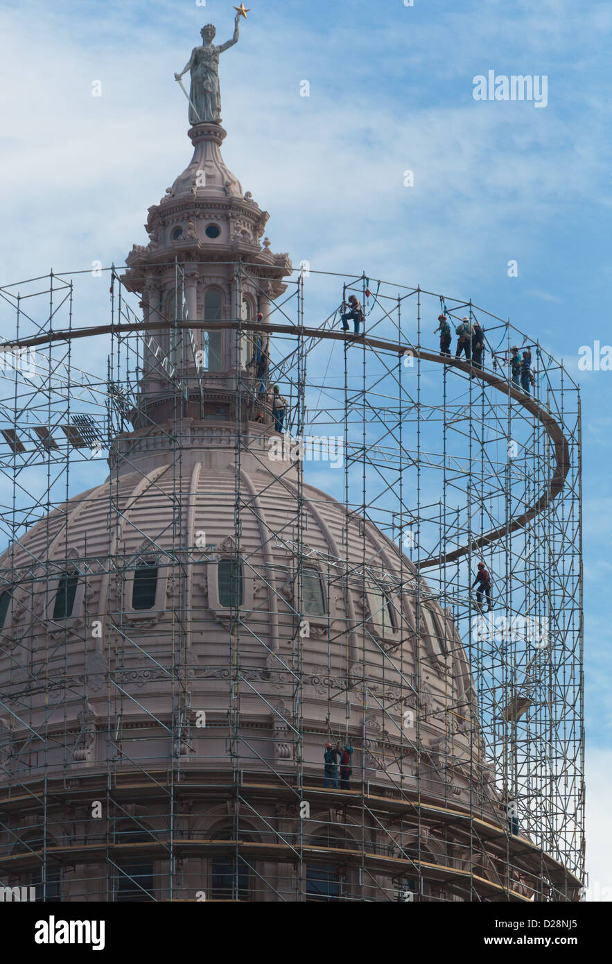 Texas State Capitol dome restoration effort in Austin, Texas Stock Photo
