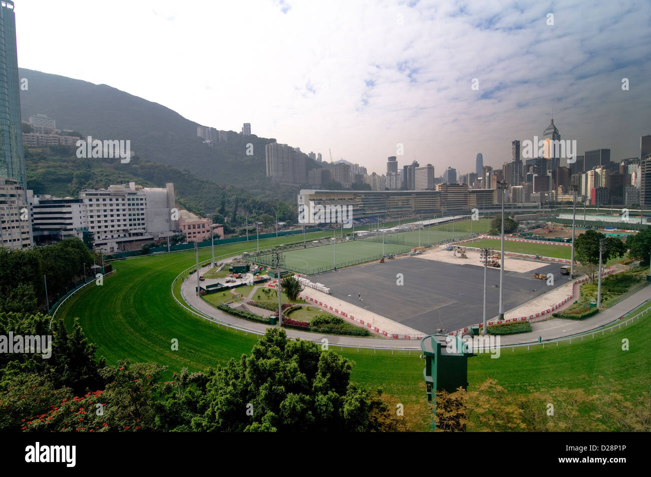 The Happy Valley racecourse in Hong Kong. Stock Photo