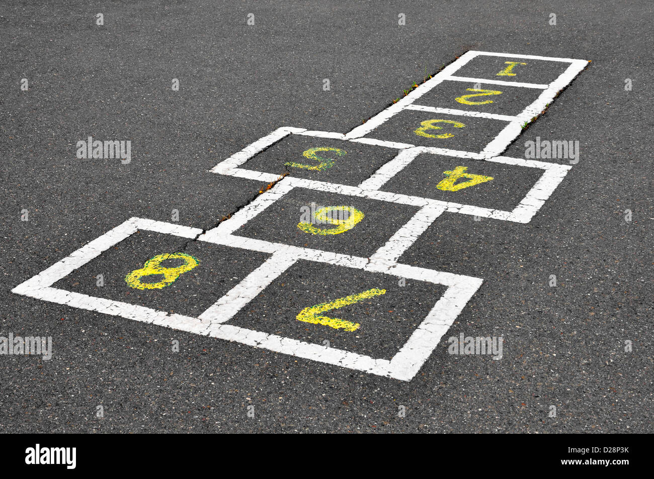 Hopscotch playground game Stock Photo - Alamy