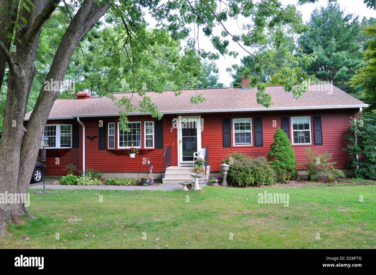 Ranch style house, Connecticut. USA Stock Photo Alamy