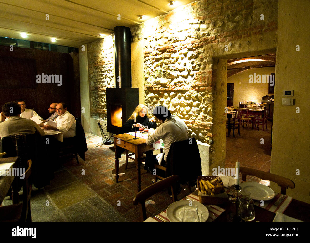 Romantic dinner at the Osteria del Boccon divino in Bra, Italy Stock Photo  - Alamy