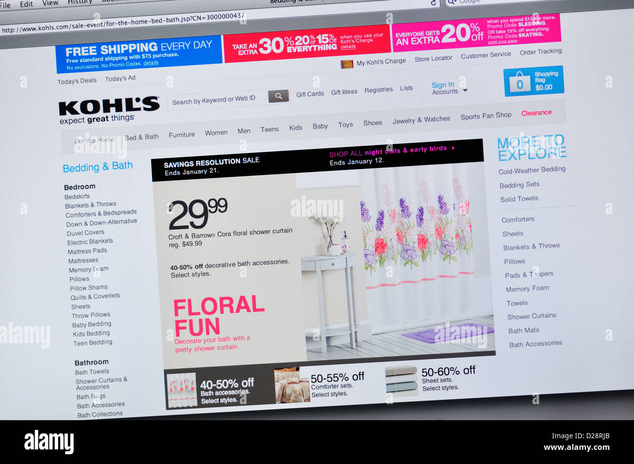 Kohls website - online shopping Stock Photo - Alamy