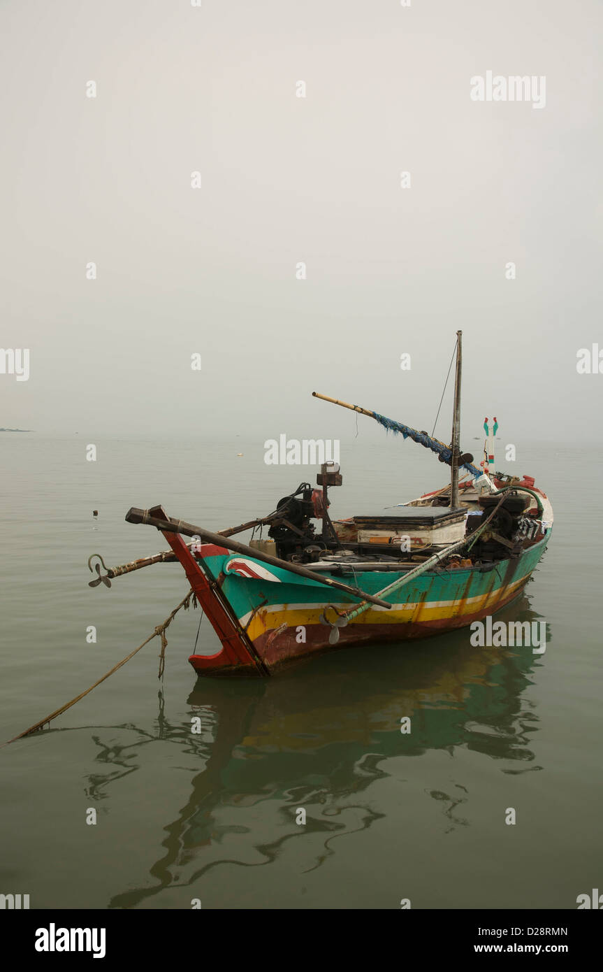 Traditional colorful Indonesian boat in Jepara, Java, Indonesia, Asia ...