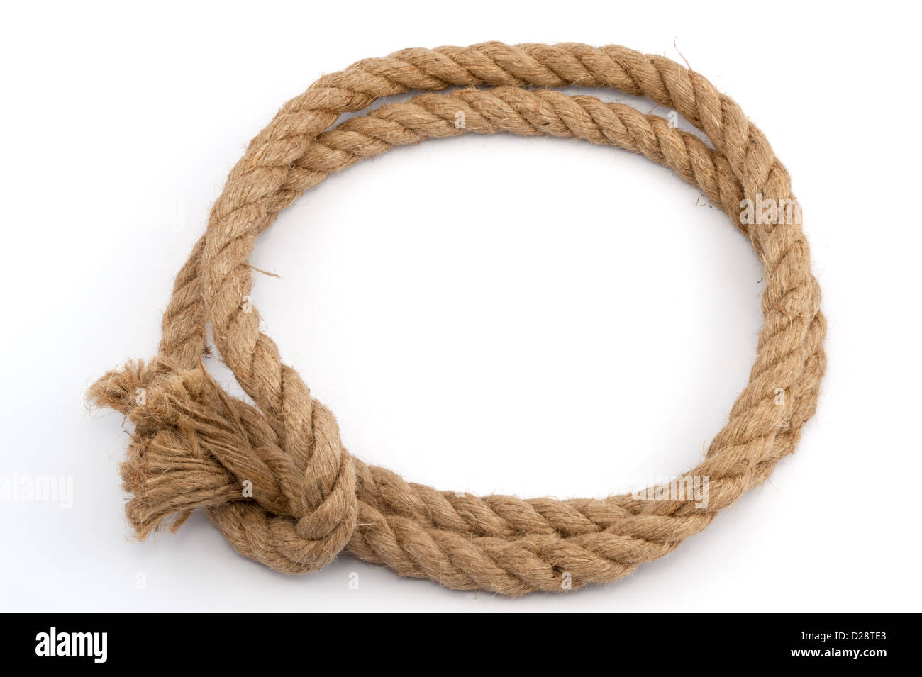 rope curve putting on white background Stock Photo