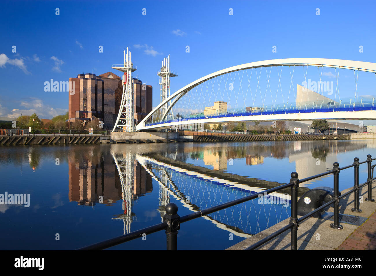 Millennium Bridge Salford Quays Greater Manchester Lancashire England Stock Photo