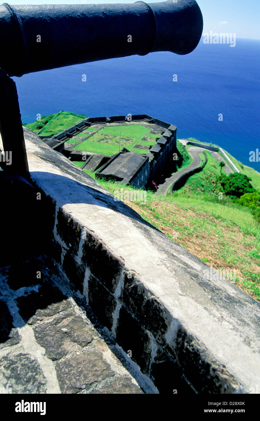 St. Kitts. Brimstone Hill Fortress. Stock Photo