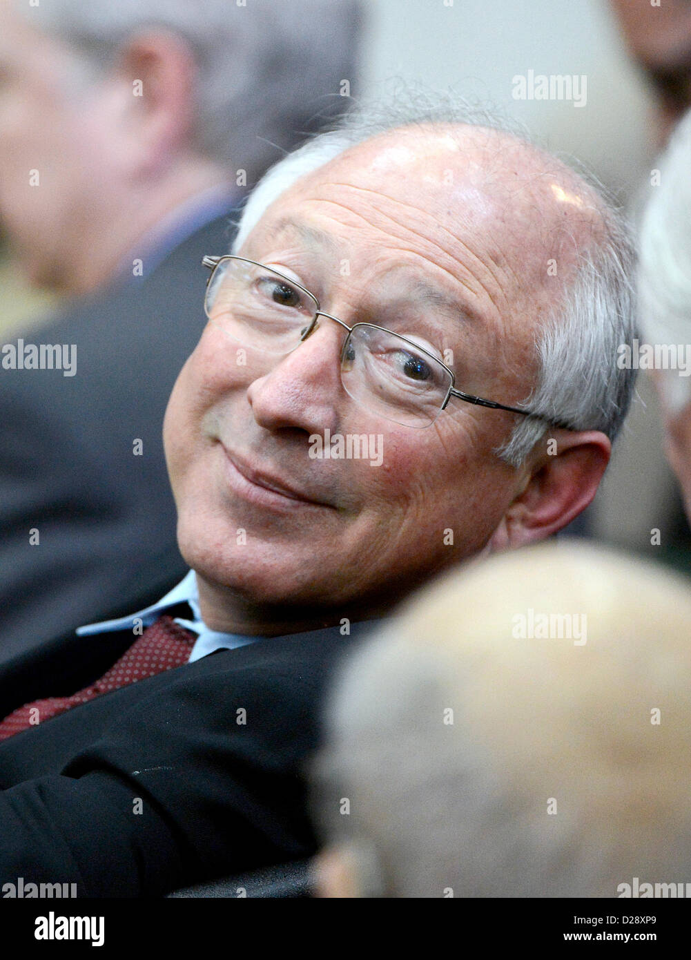 United States Secretary of the Interior Ken Salazar attends the remarks of U.S. President Barack Obama and Vice President Joe Biden at an event at the White House in Washington, D.C. to unveil a set of proposals to reduce gun violence on Wednesday, January 16, 2012. It was announced earlier in the day Salazar was leaving his post to return to his native Colorado..Credit: Ron Sachs / CNP Stock Photo