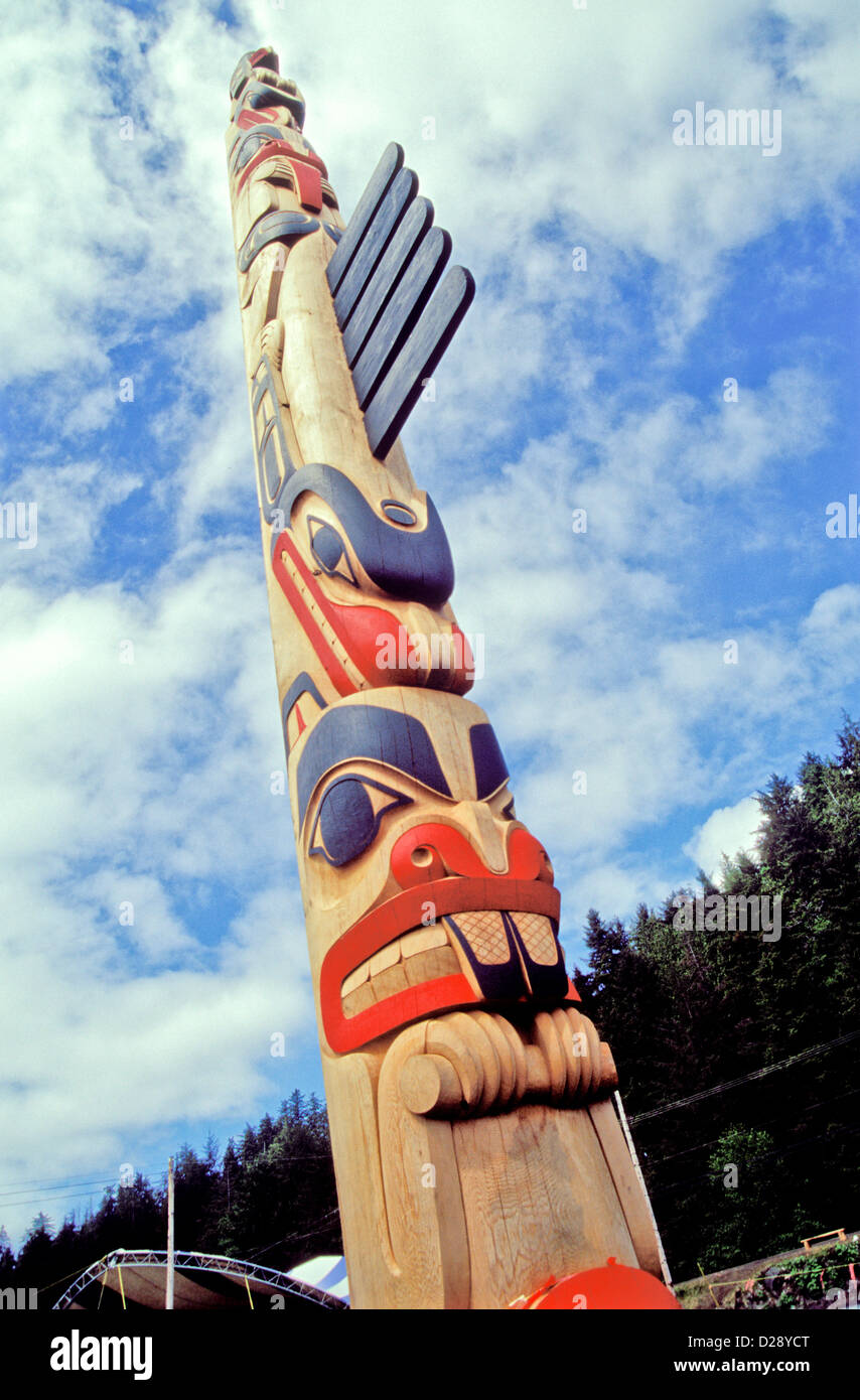 Canada. British Columbia. Queen Charlotte Islands. Haida Wwaay. Warner Moody'S Pole Stock Photo