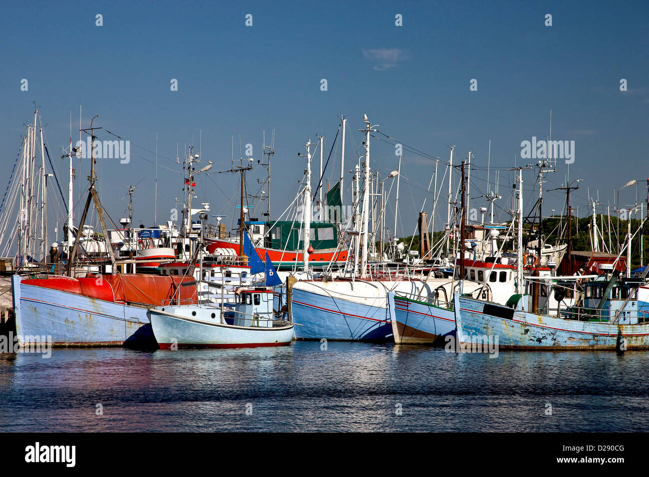 Danish fishing cutters in Gilleleje Stock Photo