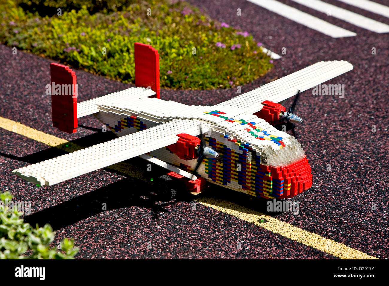 Aeroplane made from lego bricks Stock Photo