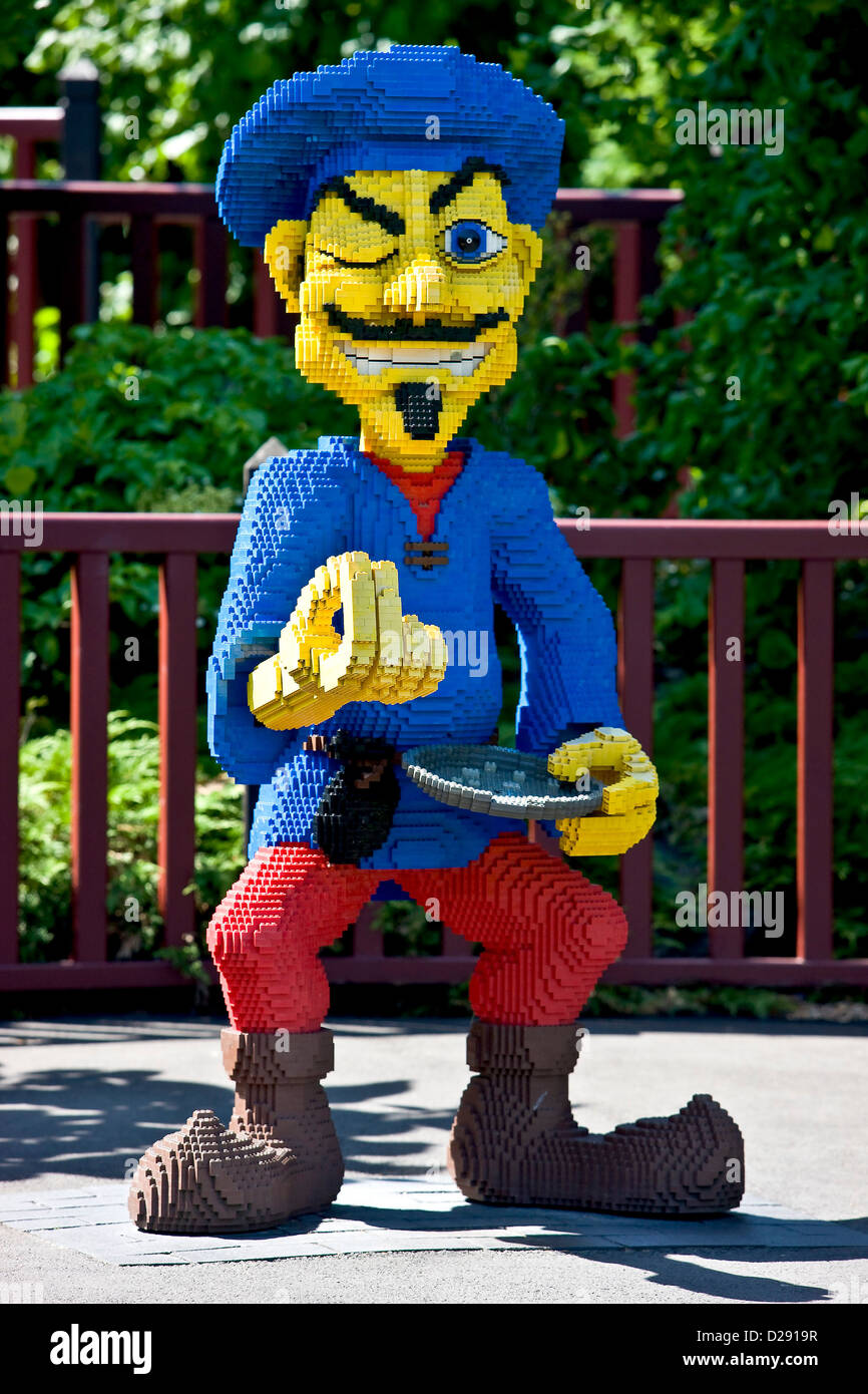 Beggar made from lego bricks Stock Photo