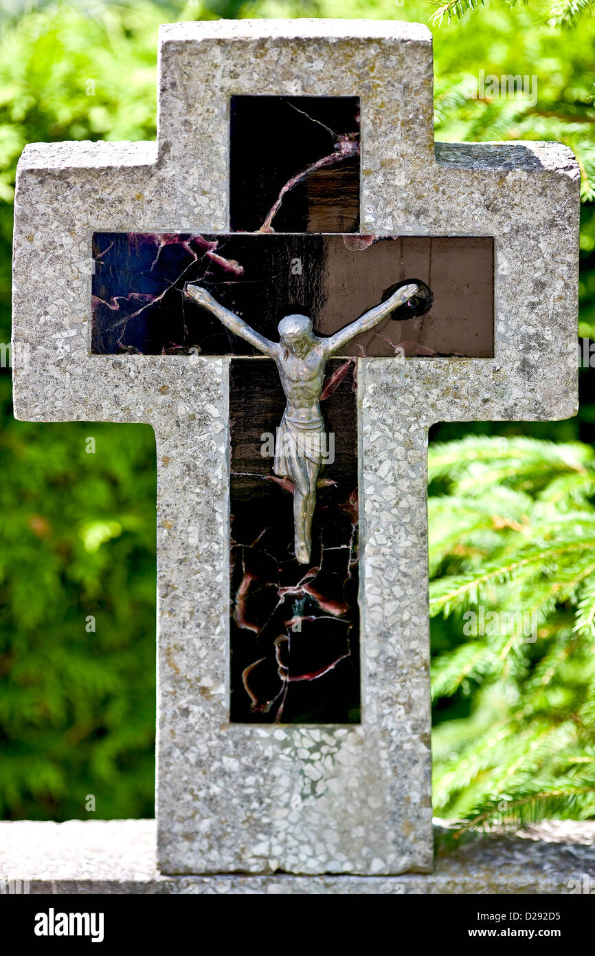 Jesus crucifixion in the garden Stock Photo