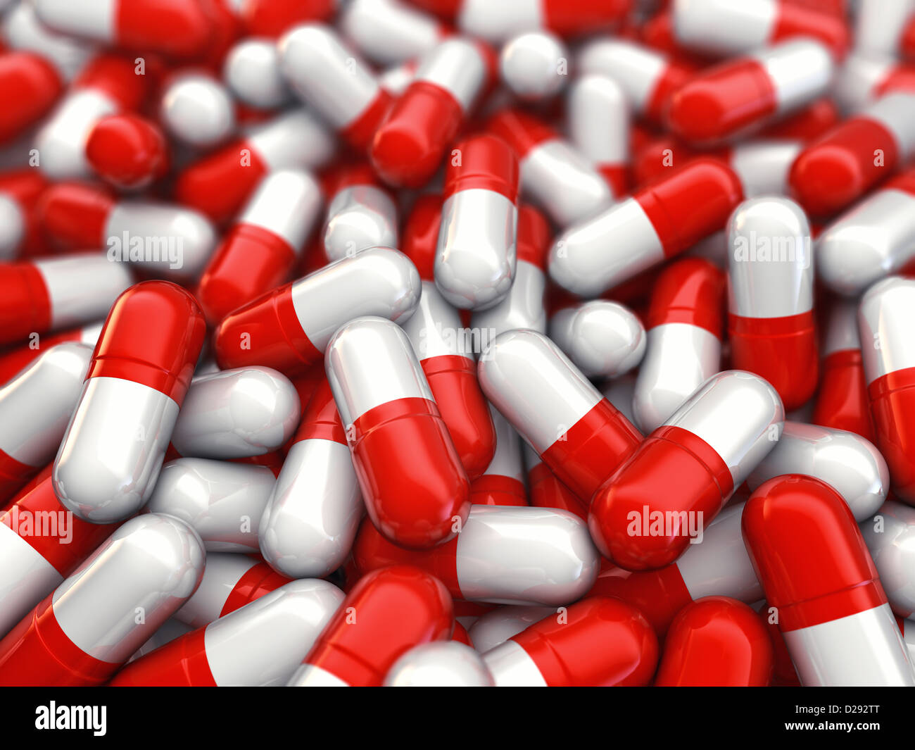 Red and white capsules , Pharmaceutics Stock Photo Alamy